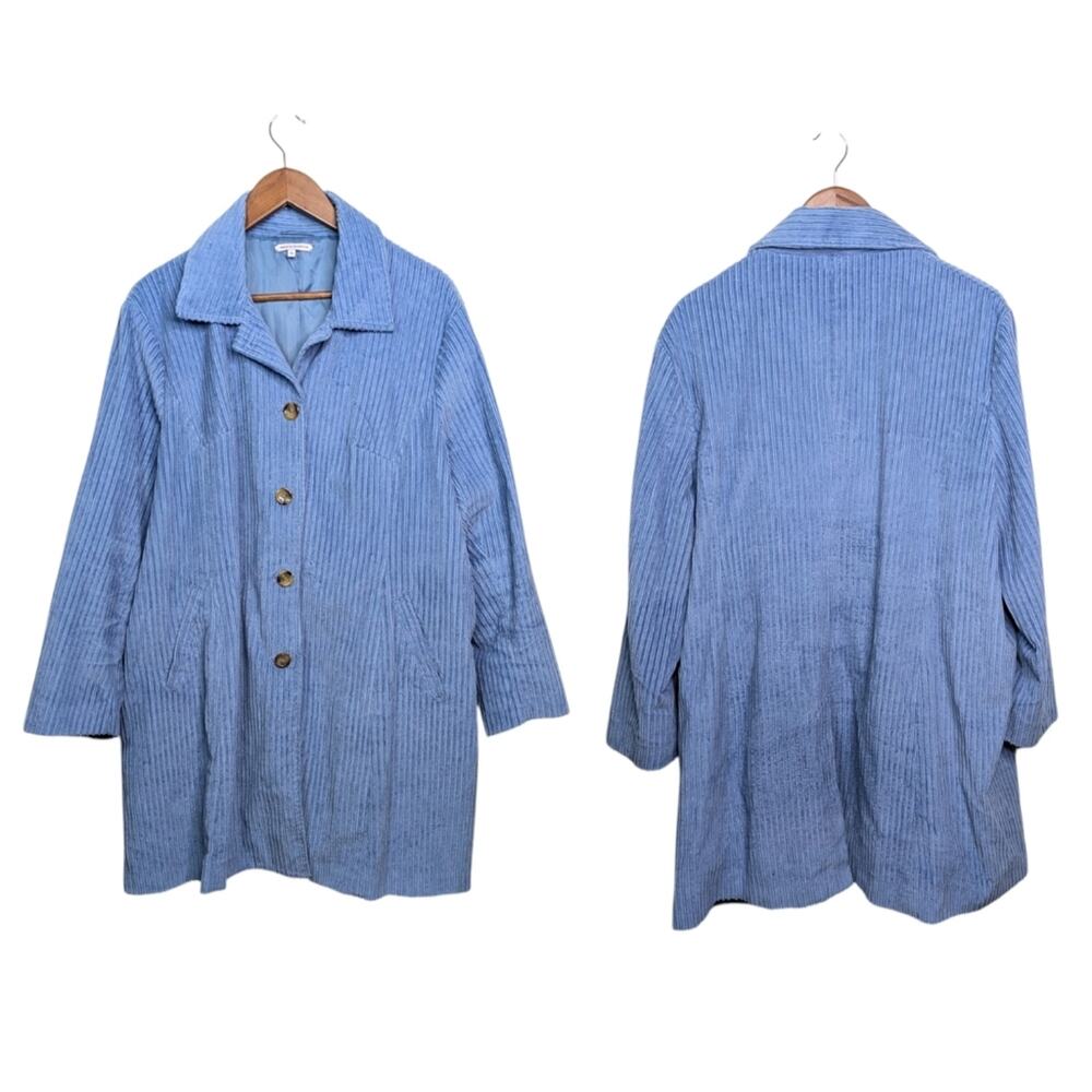 Frances Valentine Corduroy Barn Coat Field Long Jacket 1X Swing Lined Preppy